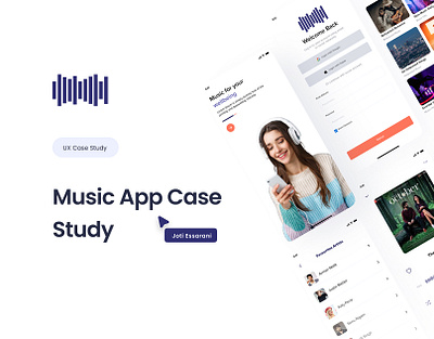 Music App casestudy mockup music app ui design ux uix design