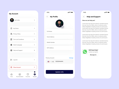 User Profile Mobile screens app app design app screenshots app store app ui ux branding dashboard design figma figma app design graphic design mobile app mobile app design play store product design screenshots ui ui ux design