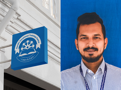 Logo design for Odia Gandhian NGO Vocational Training Centre badge badge design blue brand design branding design graphic design identity identity design logo logo design ngo ngo branding ngo logo school school branding school logo visual identity