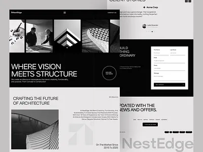 Architecture company website architecture black and white interior design landing page minimal design modern architecture portfolio design ui uidesign web webdesign website