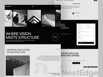 Architecture company website architecture black and white interior design landing page minimal design modern architecture portfolio design ui uidesign web webdesign website