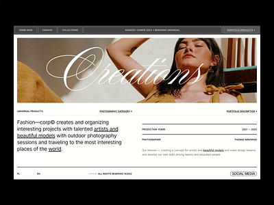 Creations - Website Concept blog cms concept design fashion minimalist model modern outdoor photographer photography portfolio ui ux web design website