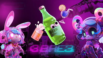 Beer Game - Web3 Play To Earn 3d animation branding graphic design logo motion graphics ui