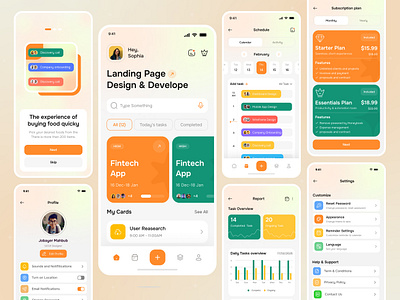 Task Management App: iOS/Android UI app azbin components management onboarding organize planning productivity project retro saas start up team to do list track list tracking ui ux vintage web