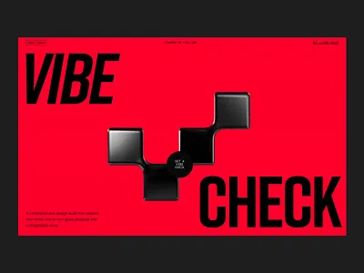 VibeCheck - Design review platform 3d animation branding dark design landing page motion prototype review spline strv strvcom vibe web webdesign