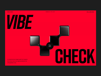 VibeCheck - Design review platform 3d animation branding dark design landing page motion prototype review spline strv strvcom vibe web webdesign