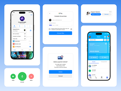 Social Messenger | Video Calls | Cryptocurrency android app branding design figma graphic design illustration ios logo mobile ui ux vector