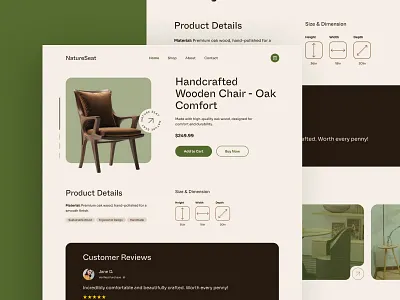 E-commerce Shop Single Product Page UI Design - Day 12 100 days challenge daily ui daily ui challenge day 12 download freebie e commerce shop figma design free source file furniture ui design product page design responsive design single page design ui design ui ux design uixdesignacademy ux design web design wireframe