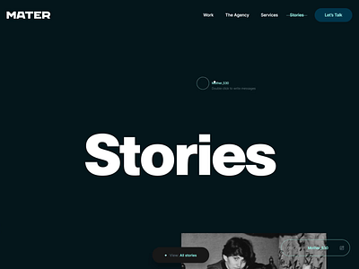 Mater Stories animation branding chat design graphic design motion graphics stories ui ux uxui web design website