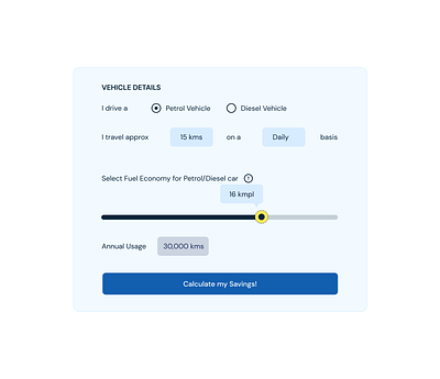 EV Savings Calculator (UI) ui