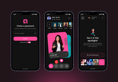 Video Chat App Design andriod app app concept app design app ui application call chat dating app design friends group chat ios live chat message messenger mobile app social media video video chat