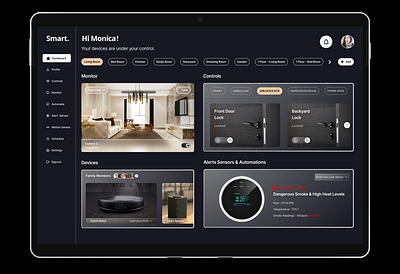 Smart Home Automation Advanced Alert & Motion Sensors ui ux design