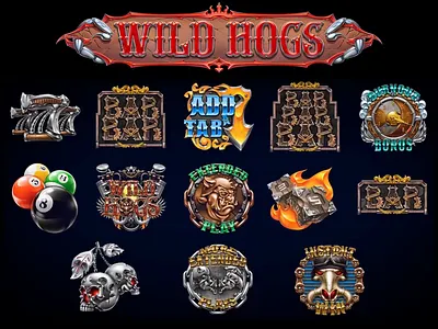 slot machine Wild Hogs art for games bikers casino characters crypto game entertainment gambling game art game designers harleydavidson icons igaming illustration jackpot lasvegas motorcycle pig slot slot design slotmachines