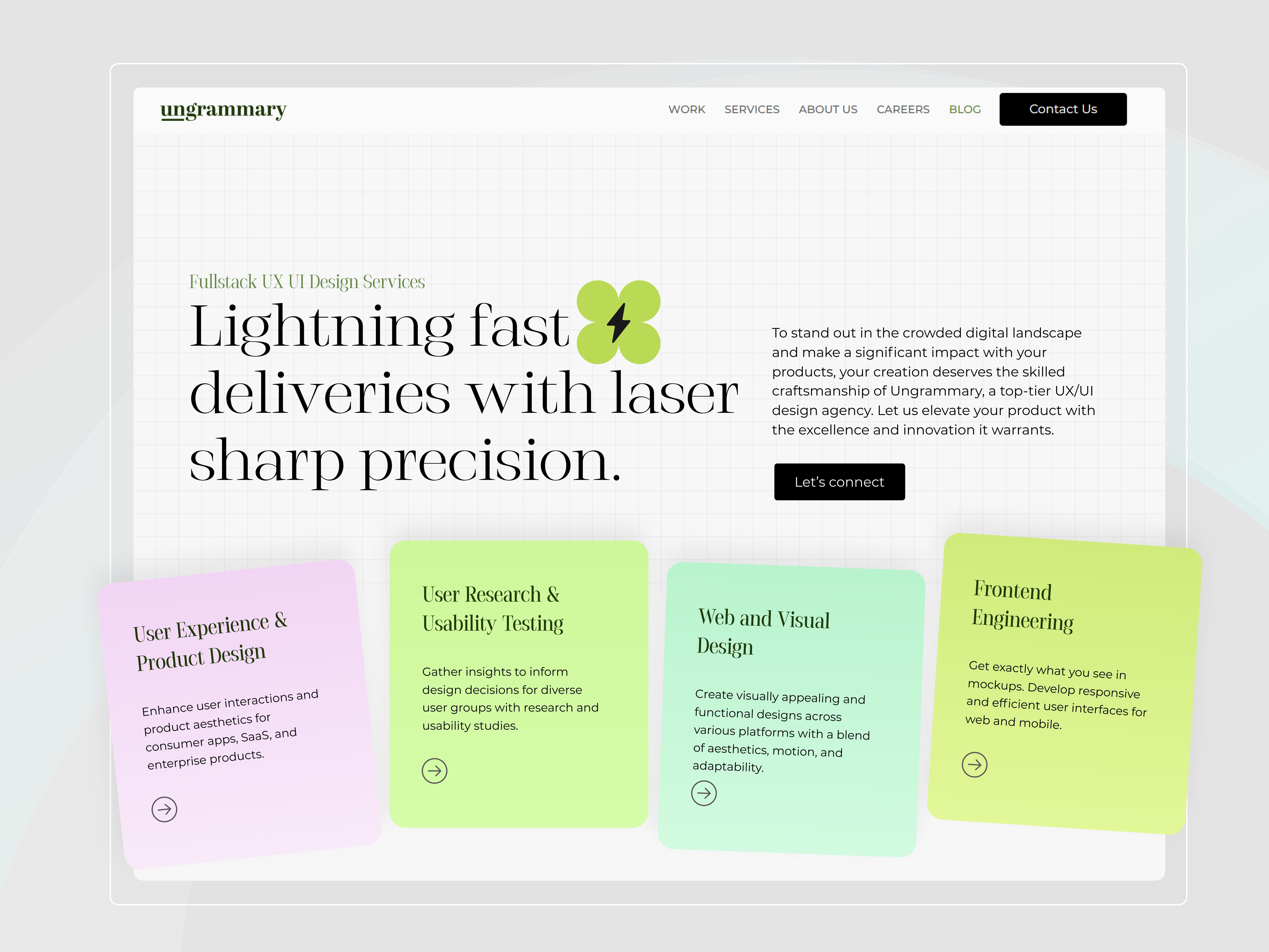 Example of Web layout design - Service page