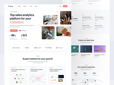 Sales Analytics - Landing Page analytics animation brand guideline branding business customer design design system dipa inhouse graphic design integration landing page motion graphics sales sales analytic sign up ui ux web design website