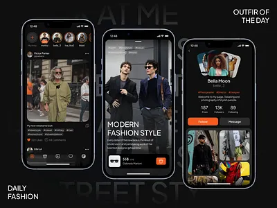 Look at me | Social platform for outfit showcases app brand collaboration community platform fashion fashion community instagram ios mobile modern aesthetic outfit showcase product design reels shorts social network social platform style style exploration tiktok ui ux user experience