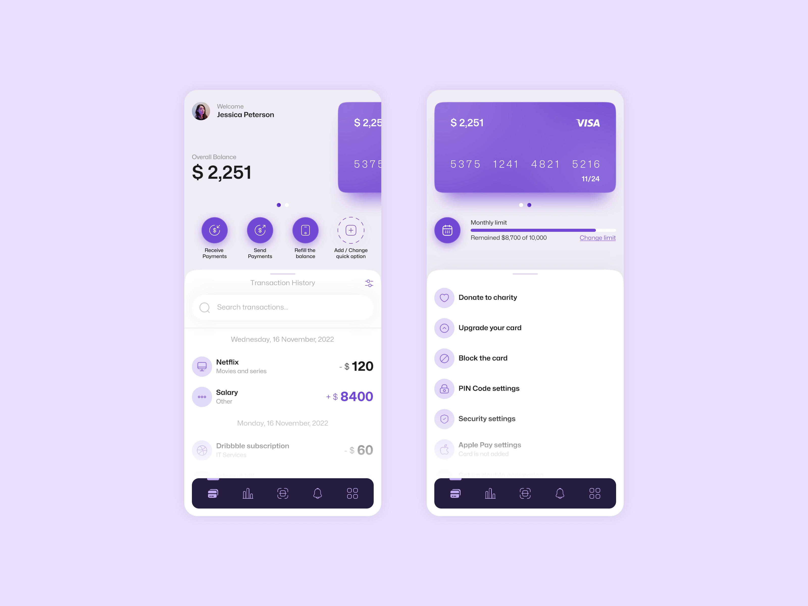 Mobile banking app by Roman Savchuk for OrangeOrange Agency on Dribbble