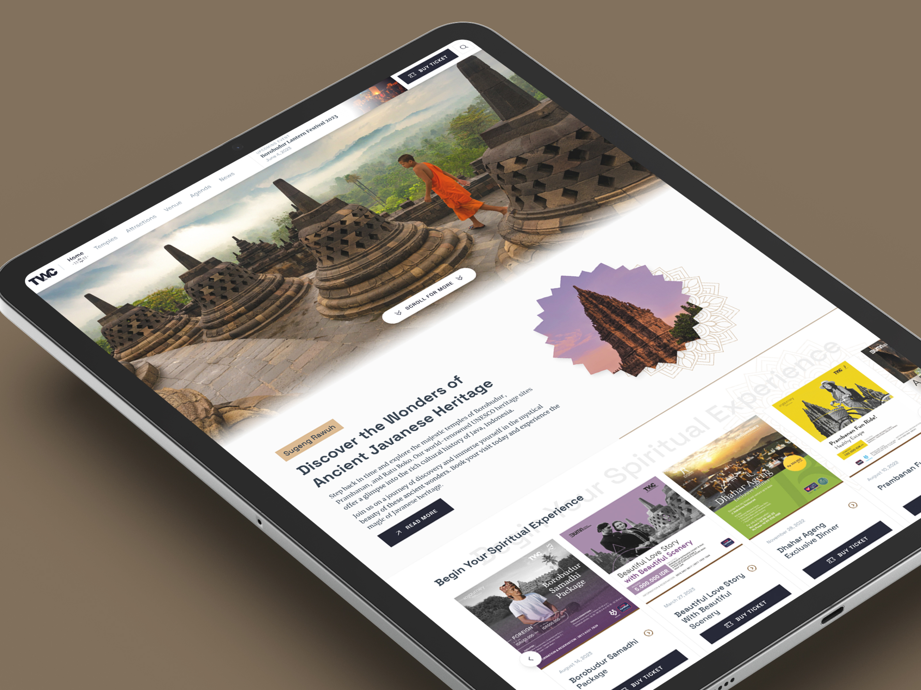 Borobudur Park - Landing Page 🛕 borobudur branding design indonesia landing page monastery temple tourism travel design traveling ui ui design uiux ux ux design web design