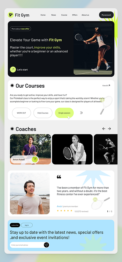 Fitness landing page animation app branding design graphic design illustration landing page typography ui uiux ux vector webdesign