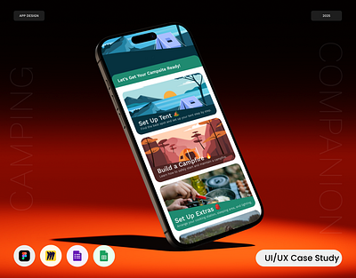 Camping Companion App – Your Ultimate Outdoor app design graphic design product design ui uiux design