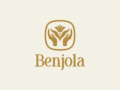 Benjola Logo bloom design floral flower hands logo