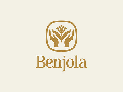 Benjola Logo bloom design floral flower hands logo