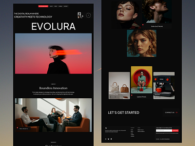 Evolura — Portfolio & Agency Framer Template agency blog business contact design framer journal no code personal portfolio template ui website work