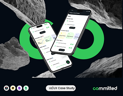 Committed: A Productivity App for Daily Tracking app design branding design graphic design logo uiux design