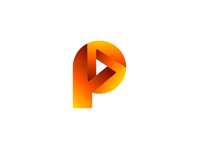 P for Play Logo Design (For Sale) 3d clip dimension for sale unused buy gradient lettermark media mihai dolganiuc design motion movie negative space production type video