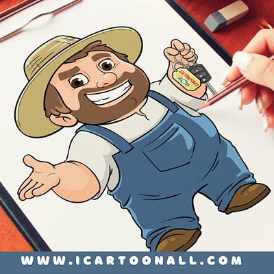 Farmer 3d animation branding cartoon cartoon art cartoon portrait cartoonist design graphic design illustration logo motion graphics ui