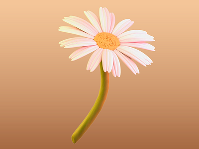 3D Whimsical Daisy 3d 3d daisy 3d design 3d elements 3d flower 3d illustration 3d objects 3d rendering design 3d visual charm of nature colourful design fresh and playful vibe gradient background joy lightness pink playful vibe soft colour palette vibrant colours warm texture