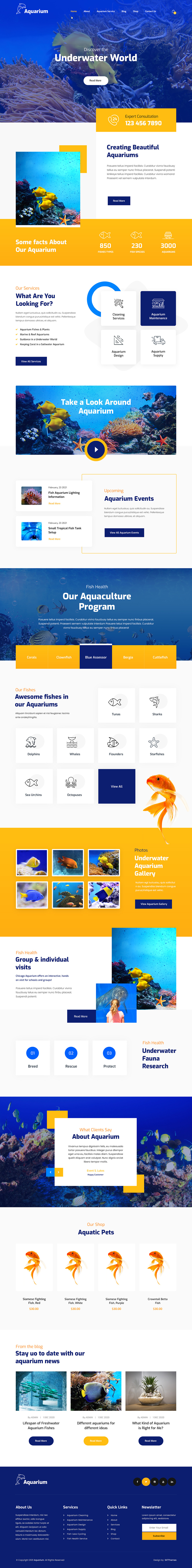 Create a Aquarium Website with Free Aquarium WordPress Theme free wordpress theme