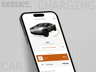 Car Charger - White theme aplication app car charger cybertruck eco ecology smarthome tesla ui ux uxui