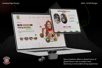 Spice Creations Restaurant Landing Page Design branding design graphic design illustration landing page design logodesign uiux design web design website design