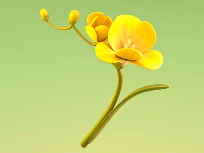 3D Golden Bloom 3d 3d art 3d art work 3d design 3d element 3d flower 3d golden blossom 3d illustration 3d objects bloom bright colours colourful design creative design elegance and charm glossy texture golden yellow petals nature organic style warmth whimsical energy