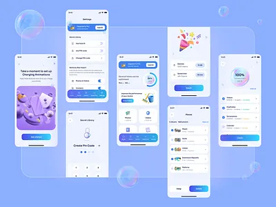 Mobile app | UI Design | UX Design | Clean UI | iOS App backup app bubble effect clean ui dashboard ui data cleaner design ios app ios design light theme mobile app mobile app design modern design settings ui ui ui design user experience ux ux design uxui