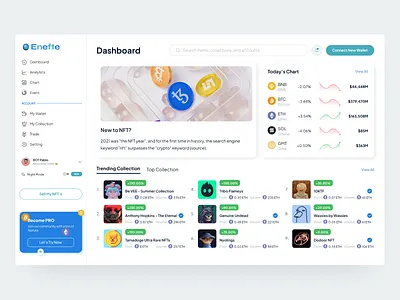 Enefte - NFT Dashboard app dashboard design nft ui uiux ux