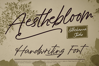 Aesthebloom Handwriting Font branding font handwritten illustration logo script font typeface