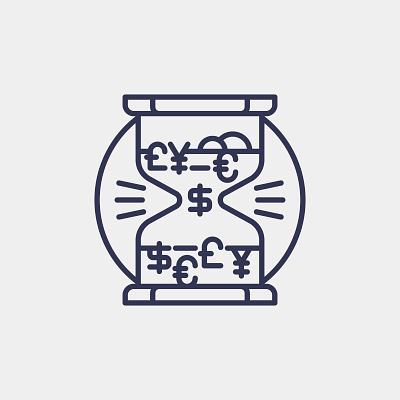 Time and Value icon currency exchange design finance graphic design hourglass icon illustration logo vector