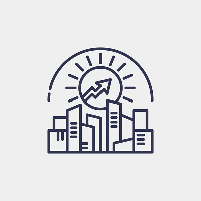 Emerging Opportunities icon chart design finance graphic design growth icon illustration logo skyline vector