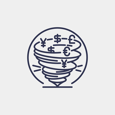 Dynamic Movement icon currency exchange design finance graphic design icon illustration logo tornado vector