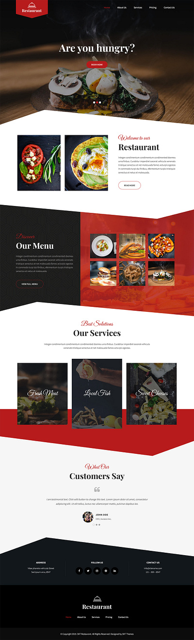 Ele Restaurant Lite - Free Food Blog WordPress Theme restaurant website