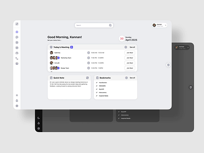 Team Communication App - Dashboard communication dark mode dashboard light mode minimal team ui