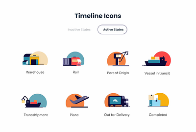 RedSky Icon Language animation branding delivery finance graphic design icon iconography illustration india logistics motion redsky shipment supply chain ui vector visual language