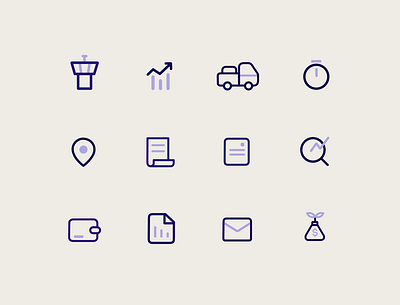 Tracking Every Move – Level One Icons for RedSky agrifoods animation app graphic design iconography icons illustration ui india indian logistics motion graphics outline purple style truck vector wallet web