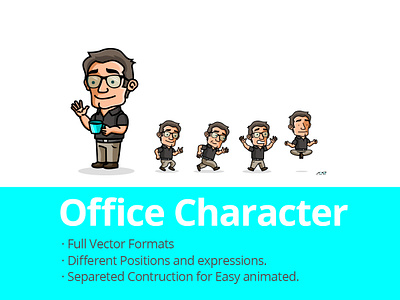 Office Character Logotype animated animation brand branding character design graphic design illustration informatic logo logo design logotype office vector