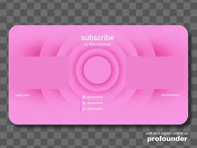 Pink YouTube End Screen Template to Download - Online Maker beauty branding end card end screen fashion follow graphic design instagram pink subscribe subscribed twitch youtube