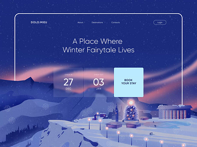 Dolo - Web Design with Winter Illustration app clean design illustration landing logo mobile ui
