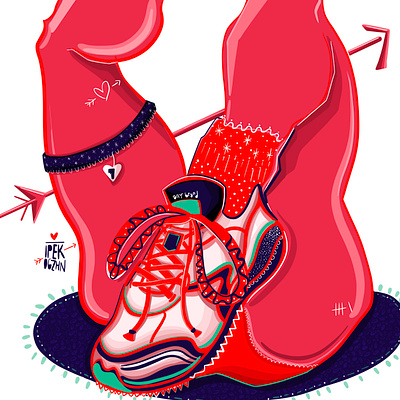 Hot girls wear sneakers! Illustration art artist brand character design digital art freelancer girl graphic design gurl hot illustration illustrator modern nike sneakers vans