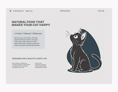 CuteCats - Delivery of cat food website adaptive cats delivery design food illustration minimalism mobile ui ui ui design uxui